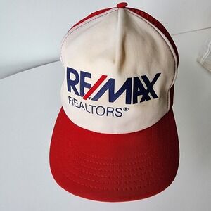 Vintage Remax Realtors‎ Trucker Hat Real Estate Mesh Cap Snap Back 80s Farmer